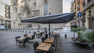 Plaza de Santa Maria, uno de los lugares de Ciutat Vella donde se eliminaron o redujeron terrazas.