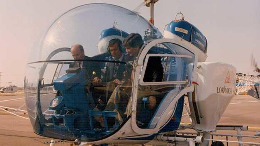 Blas García, fundador de Lokímica, fue pionero en el tratamiento con helicóptero (año 1990).