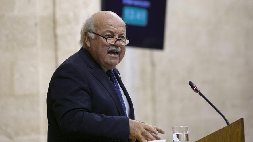 Jesús Aguirre, durante el pleno de Parlamento andaluz.