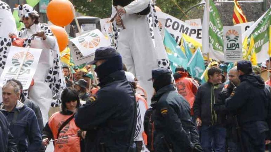 UPA-Coag durante una anterior protesta por el precio de la leche.