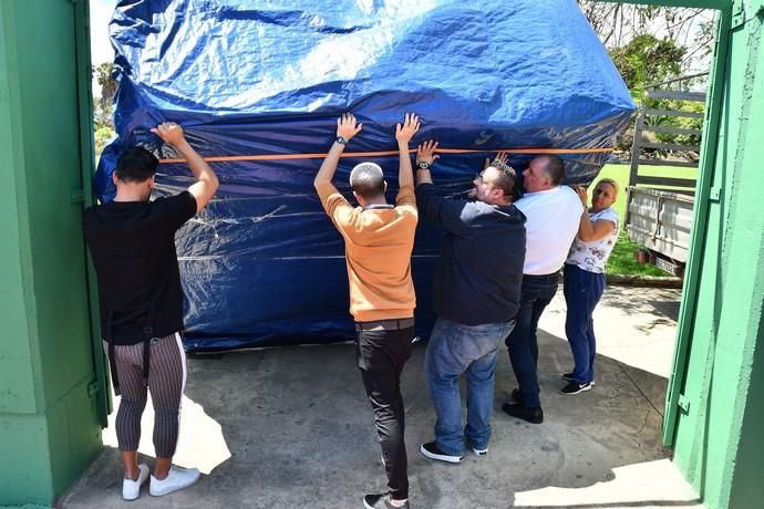 04/04/2019 TELDE.  Montaje del escenario del Carnaval de Telde en el parque Urbano de San Juan.  Fotógrafa: YAIZA SOCORRO.  | 04/04/2019 | Fotógrafo: Yaiza Socorro