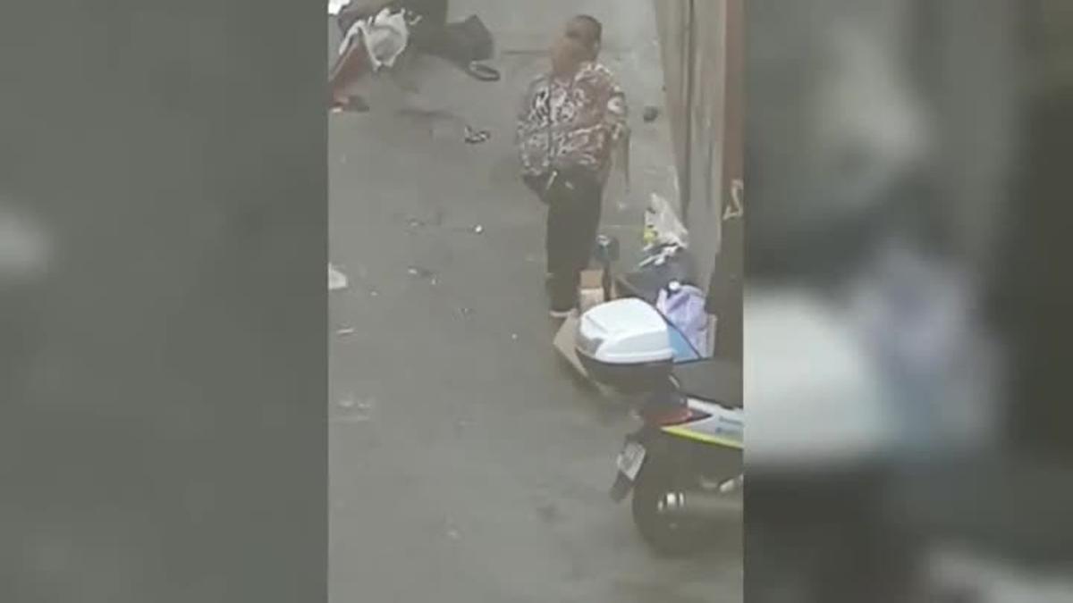 Pelea en el Raval, en Barcelona.