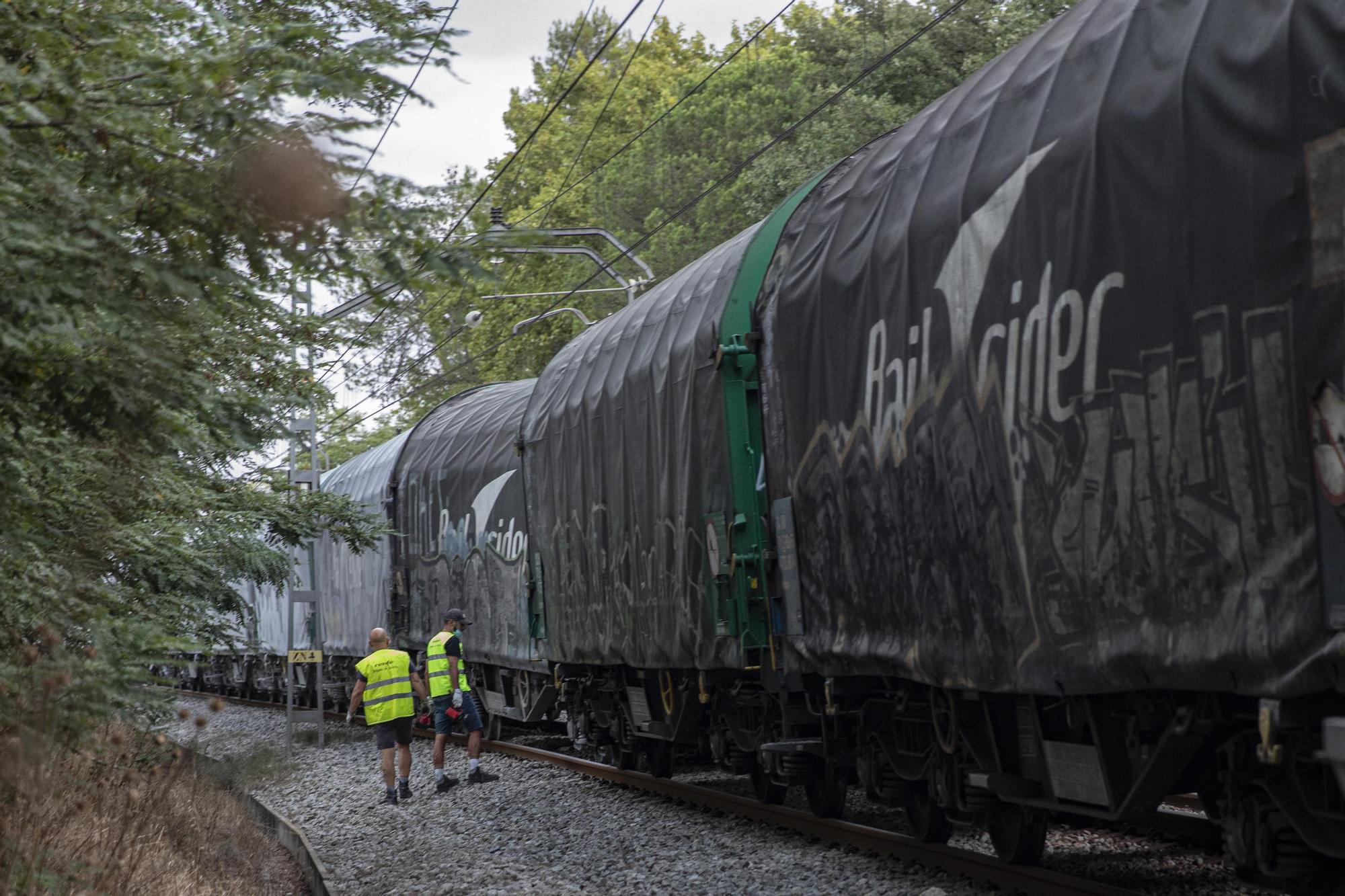 Descarrila un tren de mercaderies a Riudellots