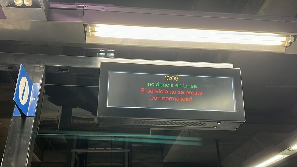 Indicencia en la línea de Metro de Sevilla