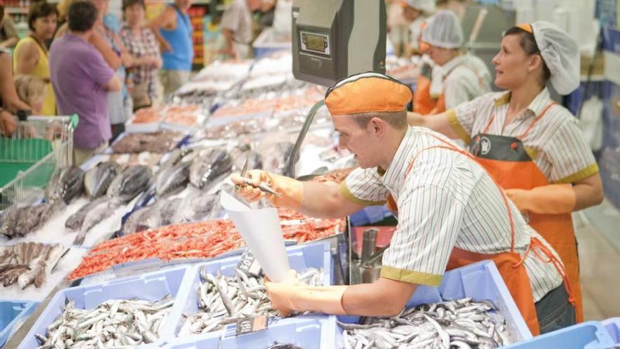 Pescadería de un supermercado Mercadona.