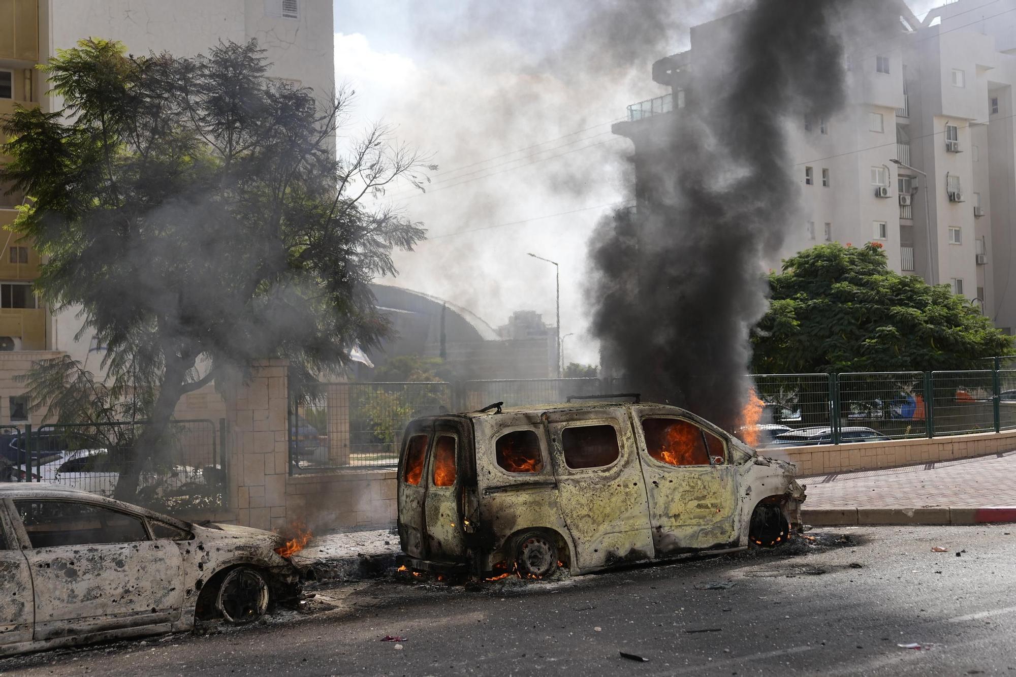 Ataque procedente de la Franja de Gaza en Ashkelon, Israel.