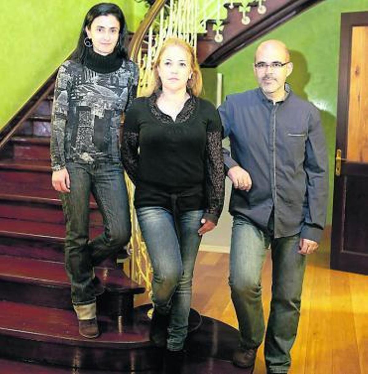 Por la izquierda, Ana María Pérez, Julia Álvarez y Antonio Rivera.