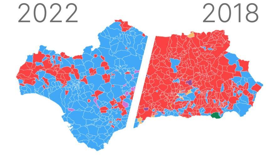 El antes y el después de la derechización de Andalucía, en mapas y claves