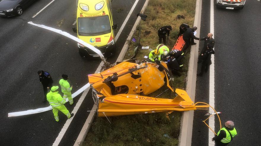 Cau un helicòpter amb dos ocupants en plena M-40 de Madrid