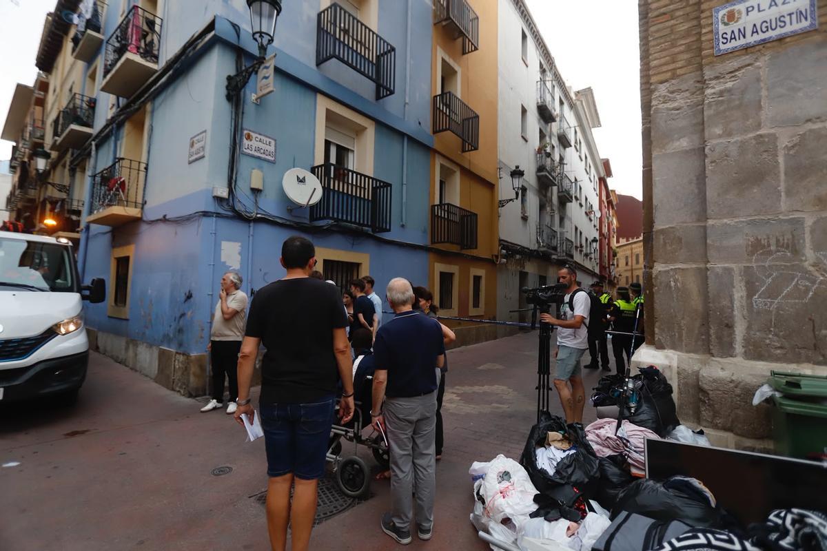 Derrumbe en la calle Arcadas de Zaragoza.