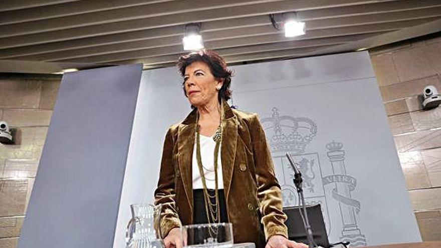 La portaveu del Govern, Isabel Celáa, ahir durant la roda de premsa del Consell de Ministres.