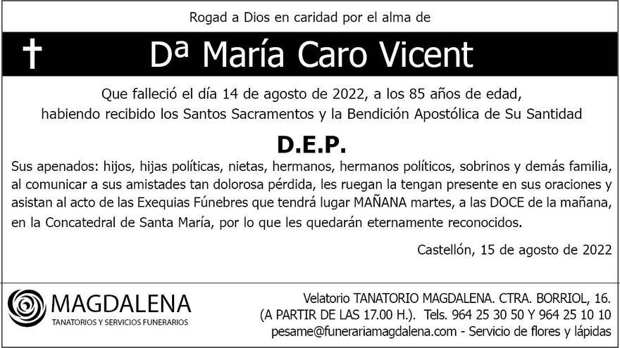 Dª María Caro Vicent