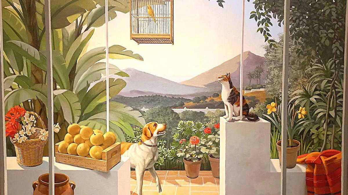 Nuestros animales de compañía. Óleo sobre lienzo. 131X163 CM