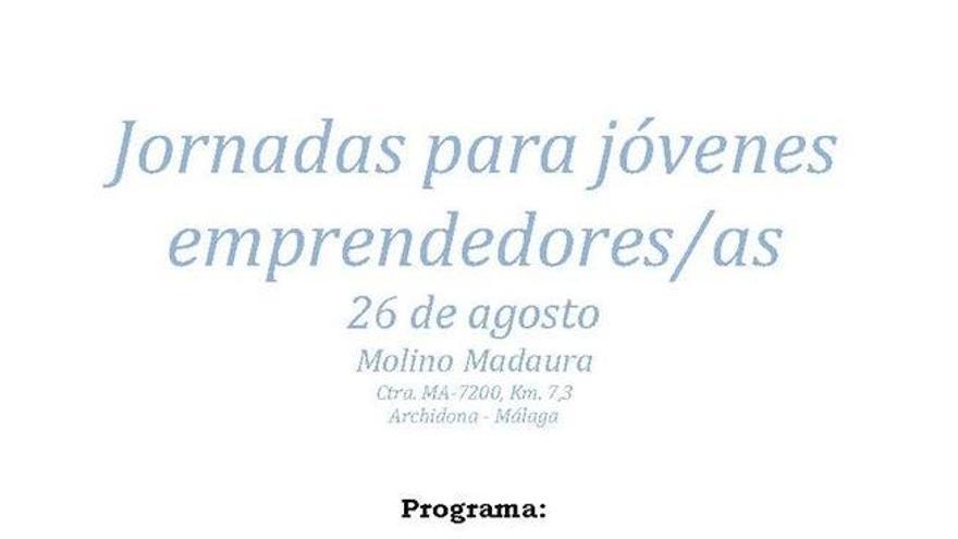 Unas jornadas sobre creación de empresas reunirán en Archidona a 50 jóvenes