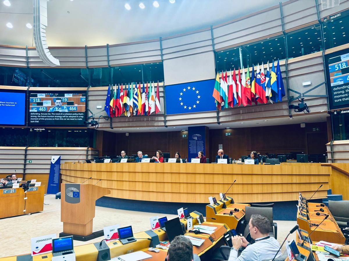 El Parlamento Europeo de Bruselas ayer, en un momento del debate del dictamen de turismo que lideró Marga Prohens.