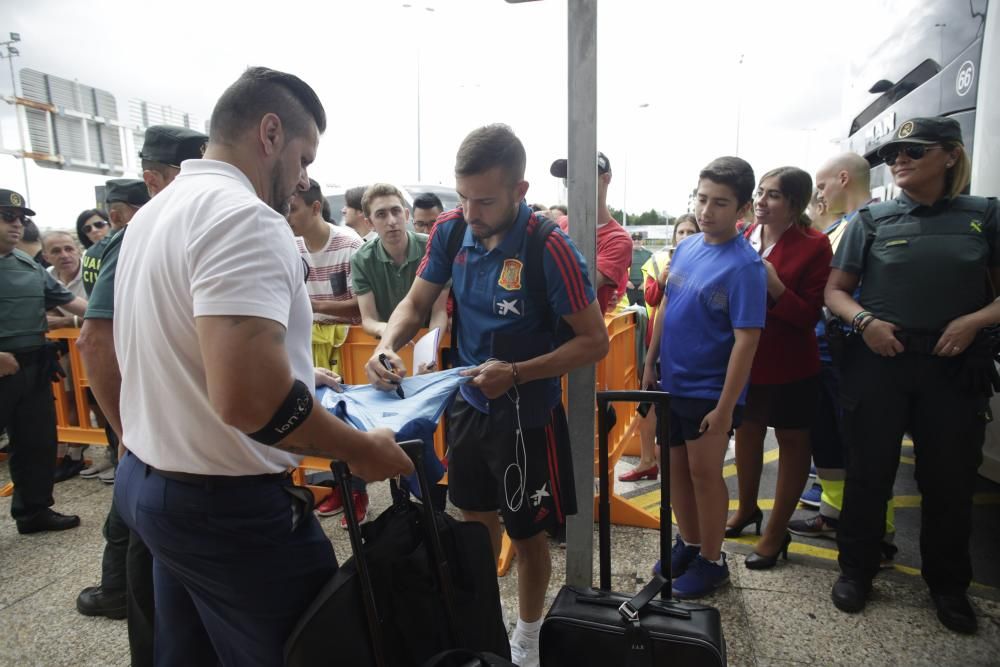 La selección española ya está en Asturias