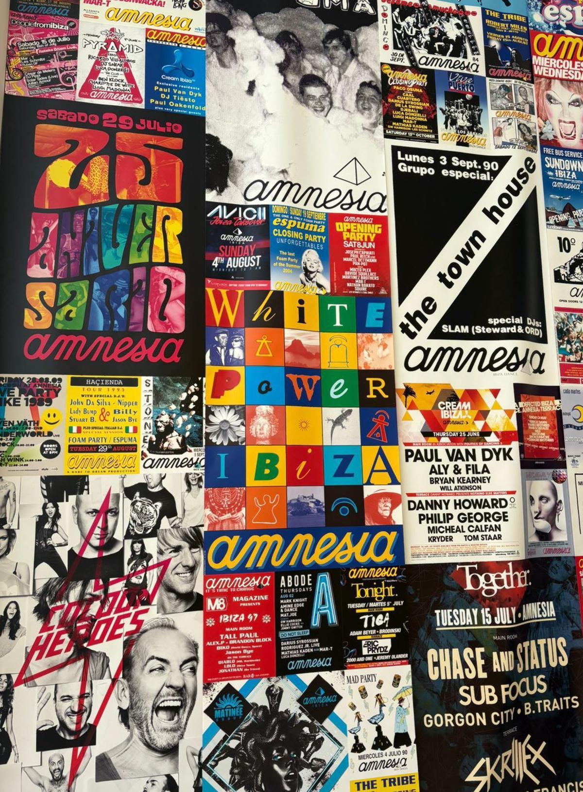 Carteles de la exposición ‘50 Years, 50 Memories’. | AMNESIA IBIZA