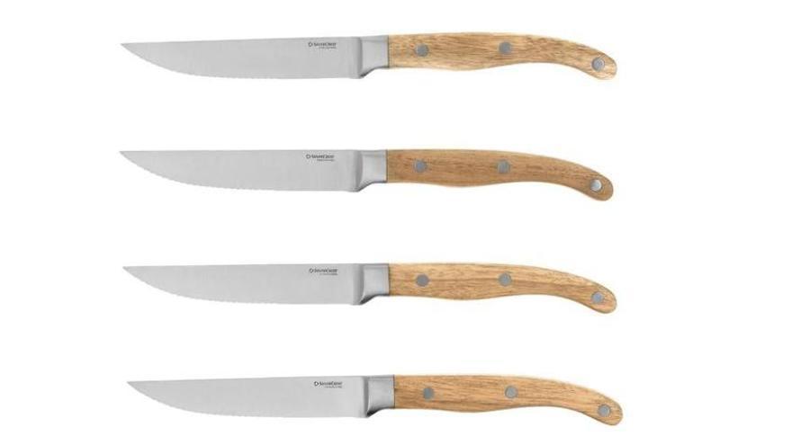 Mañana se esperan colas kilométricas en Lidl para conseguir el juego de cuchillos para carne más barato del mercado: mango de madera y hoja de acero inoxidable con filo ondulado