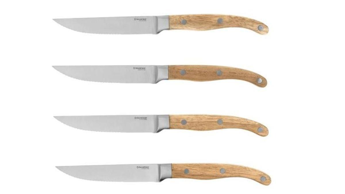 Mañana se esperan colas kilométricas en Lidl para conseguir el juego de cuchillos para carne más barato del mercado: mango de madera y hoja de acero inoxidable con filo ondulado