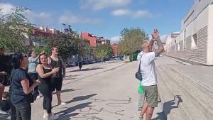 Un moment de la protesta dahir davant lIES Castellet