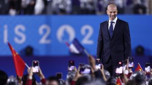 Zinedine Zidane en la ceremonia de los JJOO de París