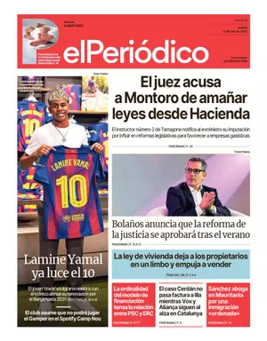 La portada de EL PERIÓDICO del 17 de julio de 2025