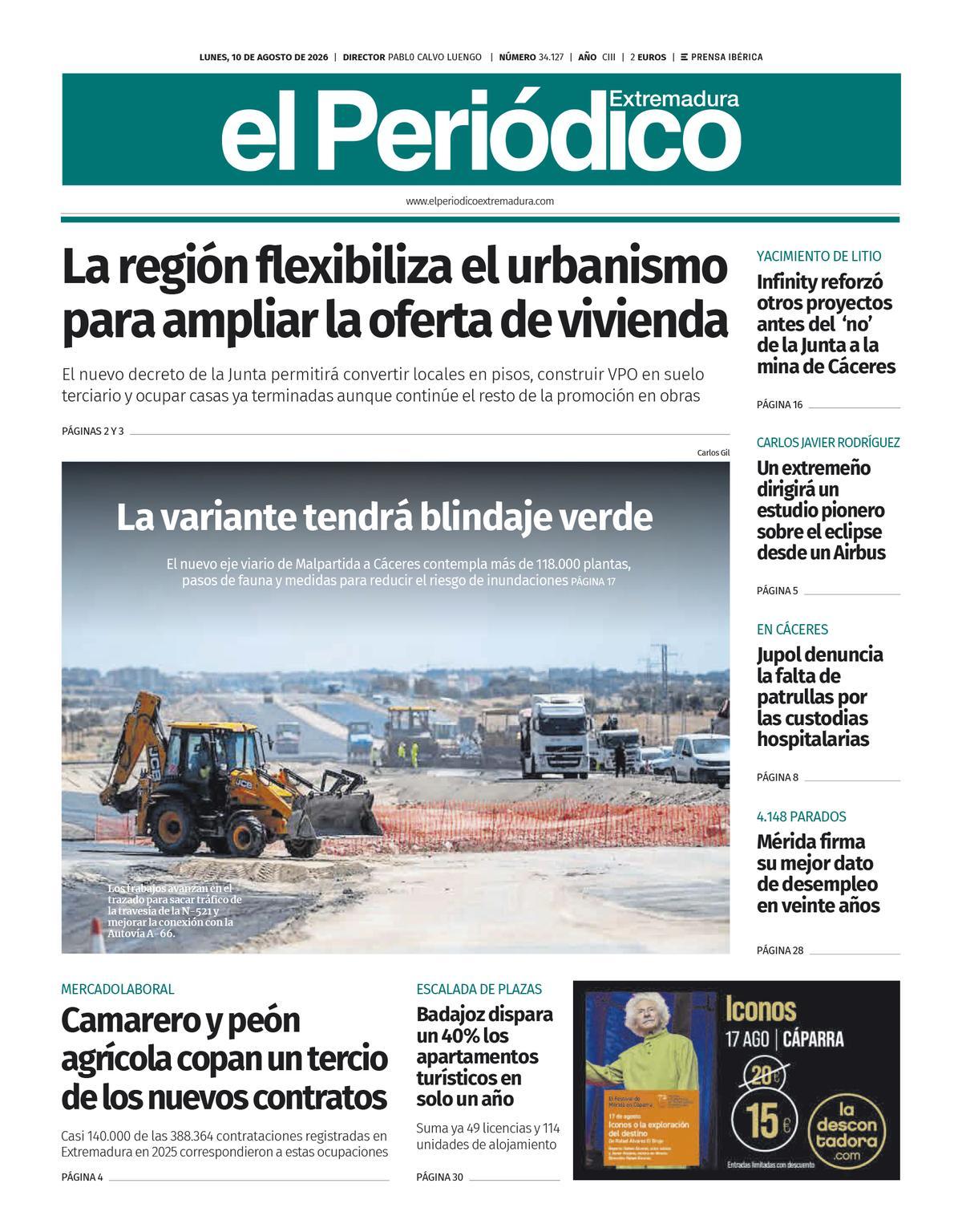 Consulta la portada correspondiente al día 10 de agosto de 2026