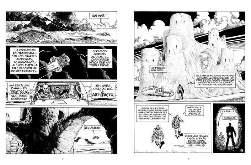 Páginas interiores de 'Obra hermética', recopilación de los trabajos de Moebius publicados en la revista 'Métal Hurlant'.
