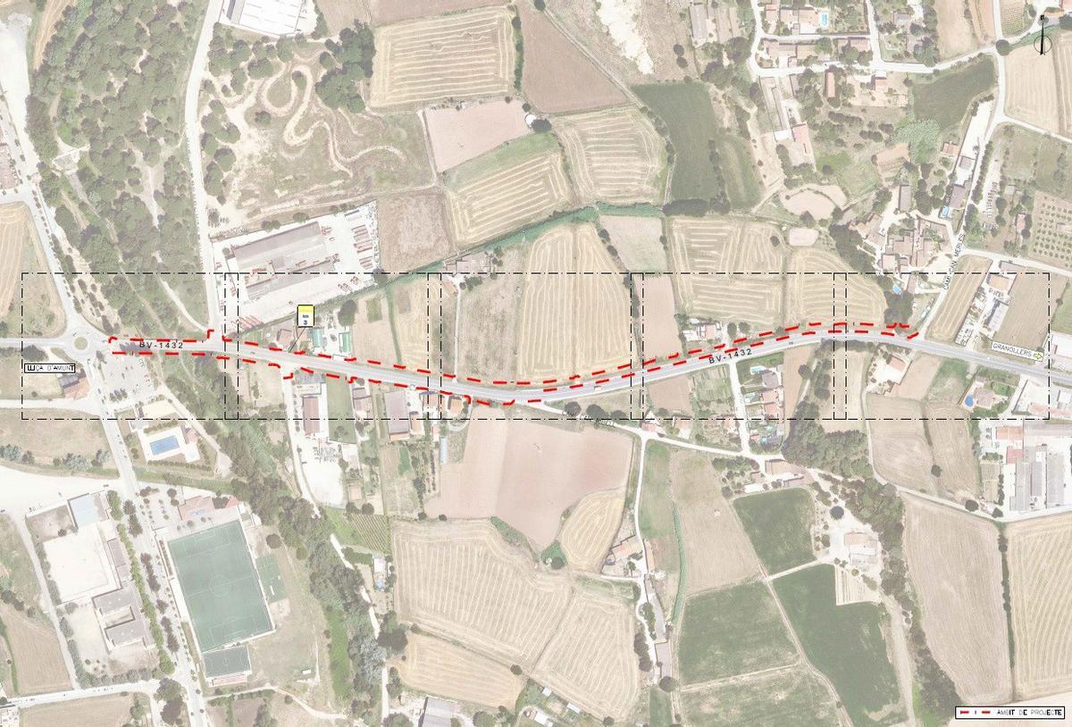 Obras previstas en el itinerario de peatones en la BV-1432 en Lliçà d'Amunt