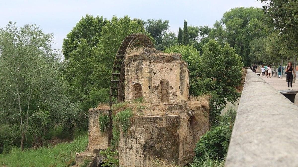Aspecto actual de la noria de la Albolafia en Córdoba.
