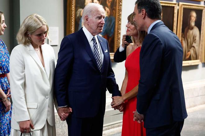 Maisy Biden y Joe Biden con Pedro Sánchez y su mujer, Begoña Gómez