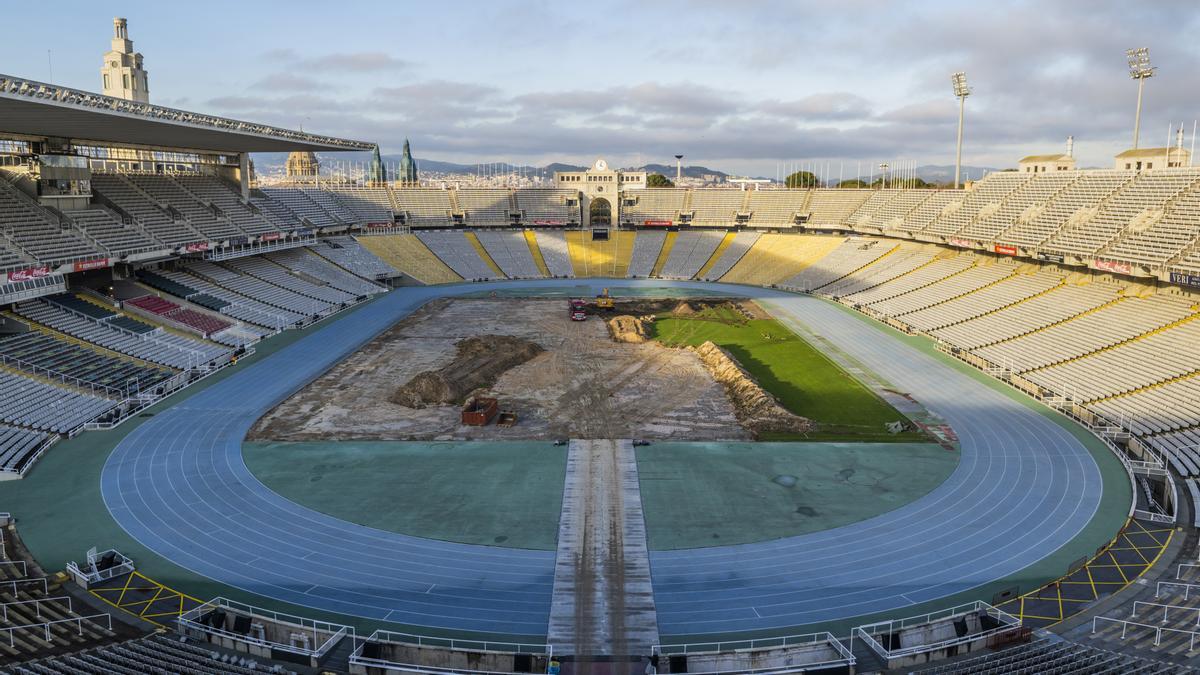 Archivo - Obras en el Estadi Olímpic Lluís Companys de Montjuïc