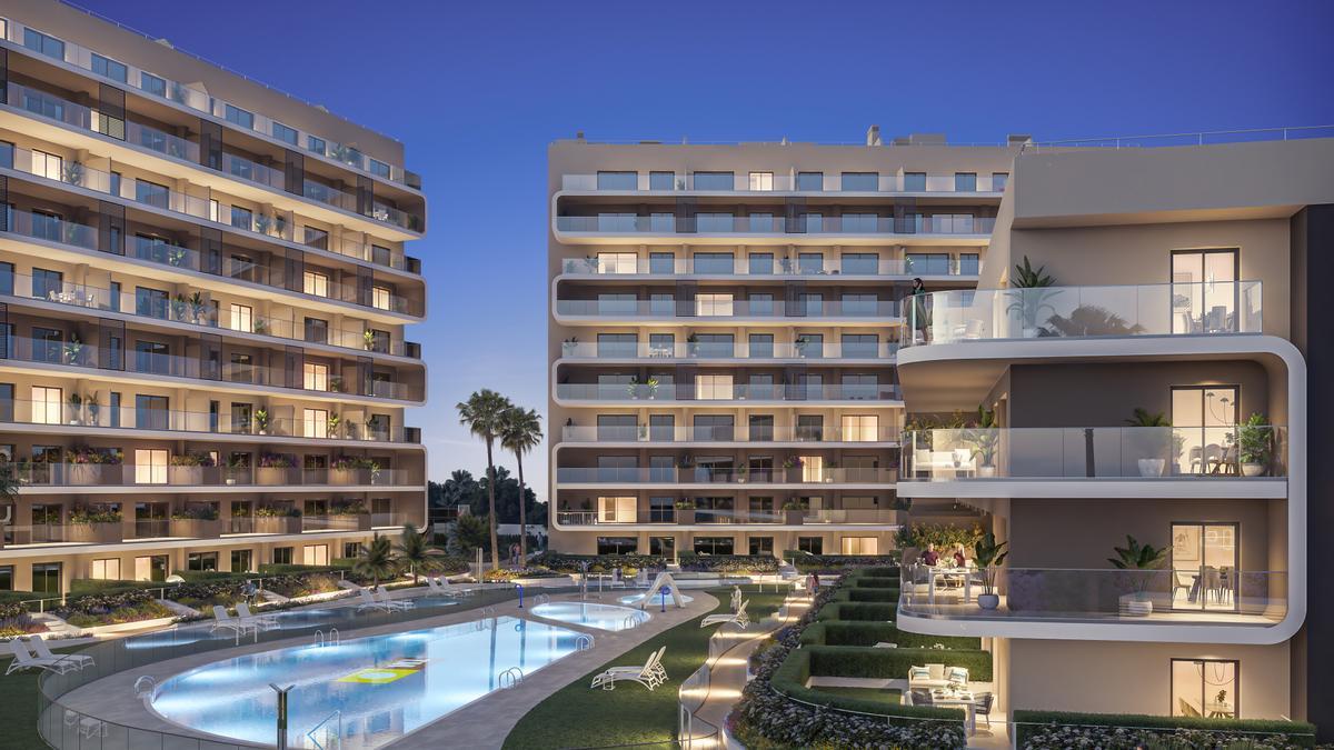 Este nuevo residencial de Playa de San Juan se encuentra a tan solo 300 metros del mar, y está perfectamente conectado con el centro de Alicante.