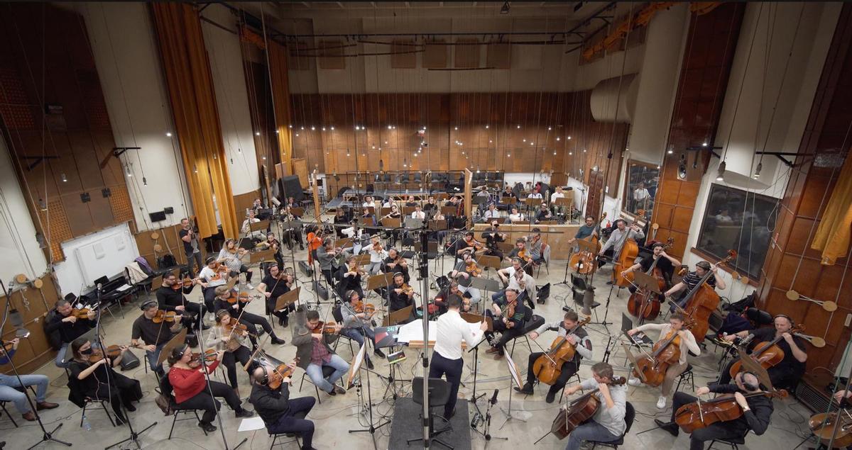 Un momento de las labores de grabación.