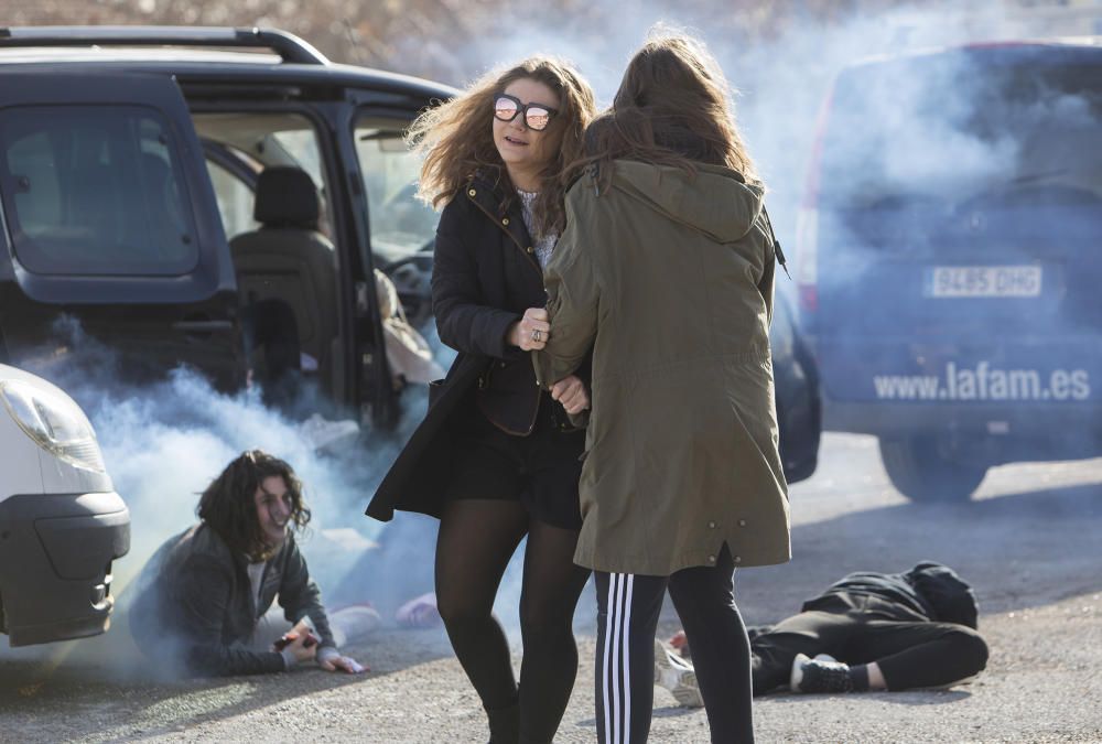 Simulacro de la Escuela de Enfermería de Castelló