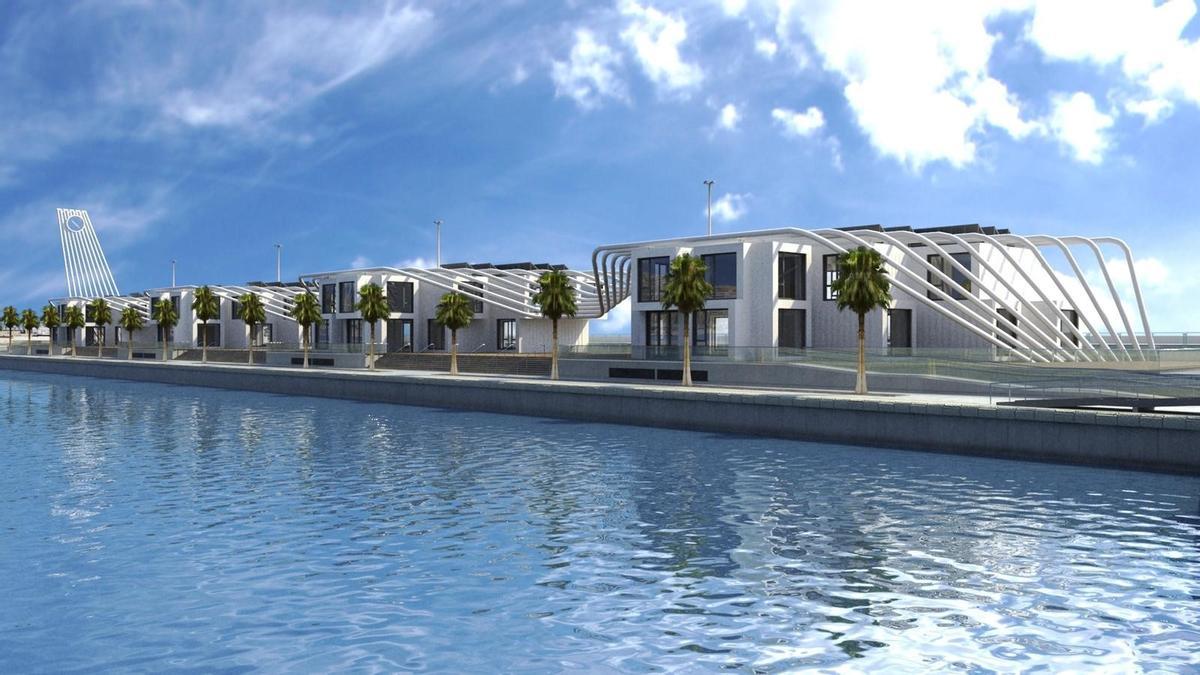 Imagen virtual del edificio que presidirá el muelle 5 del Puerto de Alicante