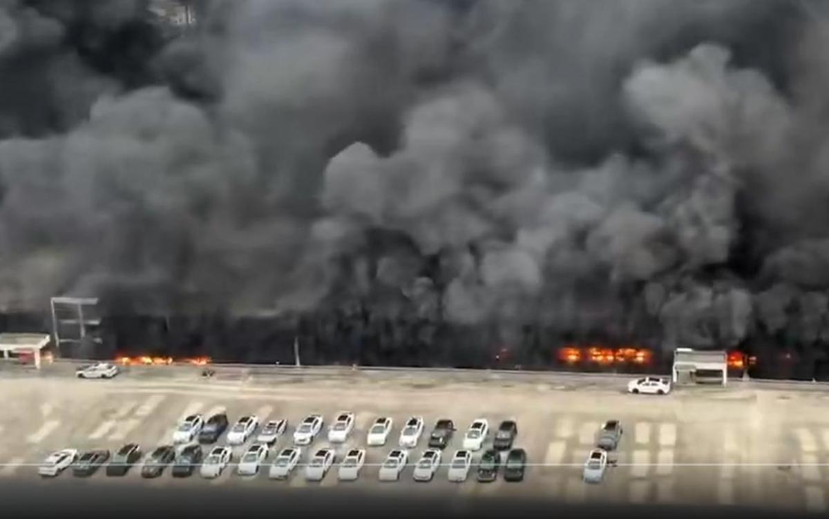 Captura del video del incendio.