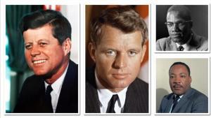 Magnicidios cometidos entre 1963 y 1968: John y Robert Kennedy, Malcolm X y Martin Luther King.