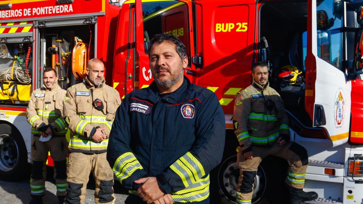 David Padín, en primer término, junto a varios de sus compañeros