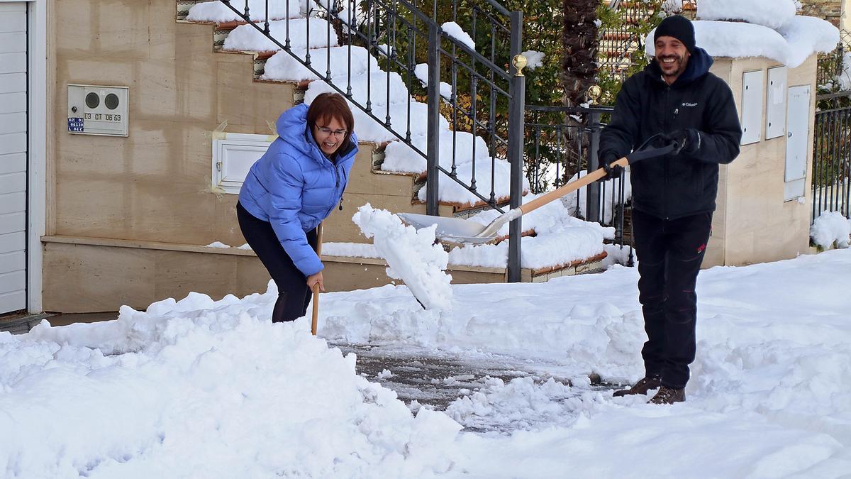 Nieve en la capital leonesa esta semana.