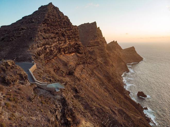 Panórámica del Mirador del Balcón, en la famosa Cola del Dragón de La Aldea de San Nicolás, Gran Canaria