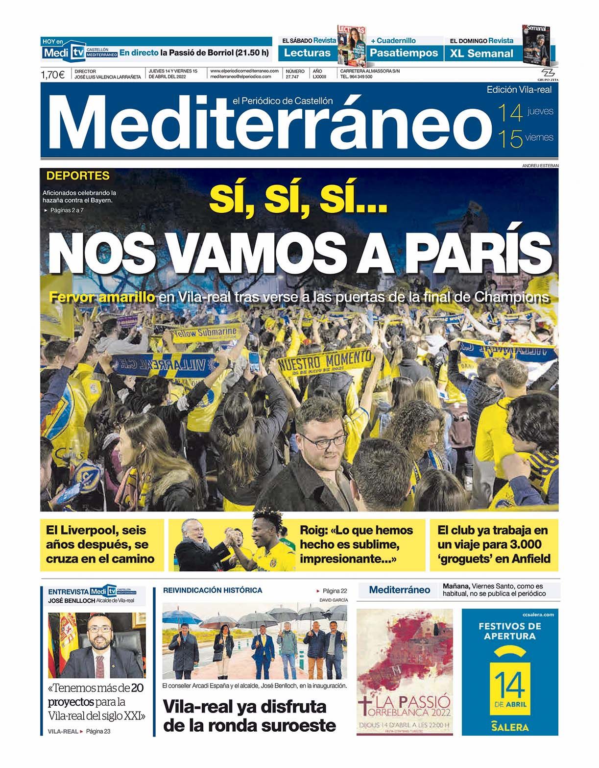 Así fue el 2022 en Castellón: Las portadas de 'Mediterráneo'