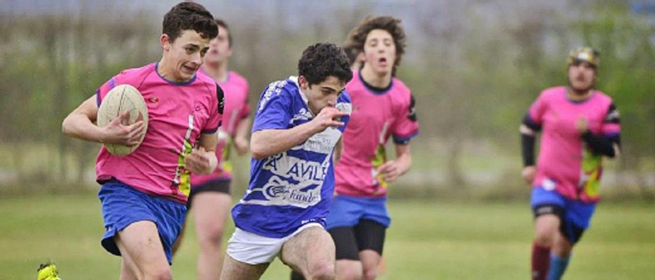 Un partido de rugby, en una edición de los Juegos Deportivos de Principado de Asturias