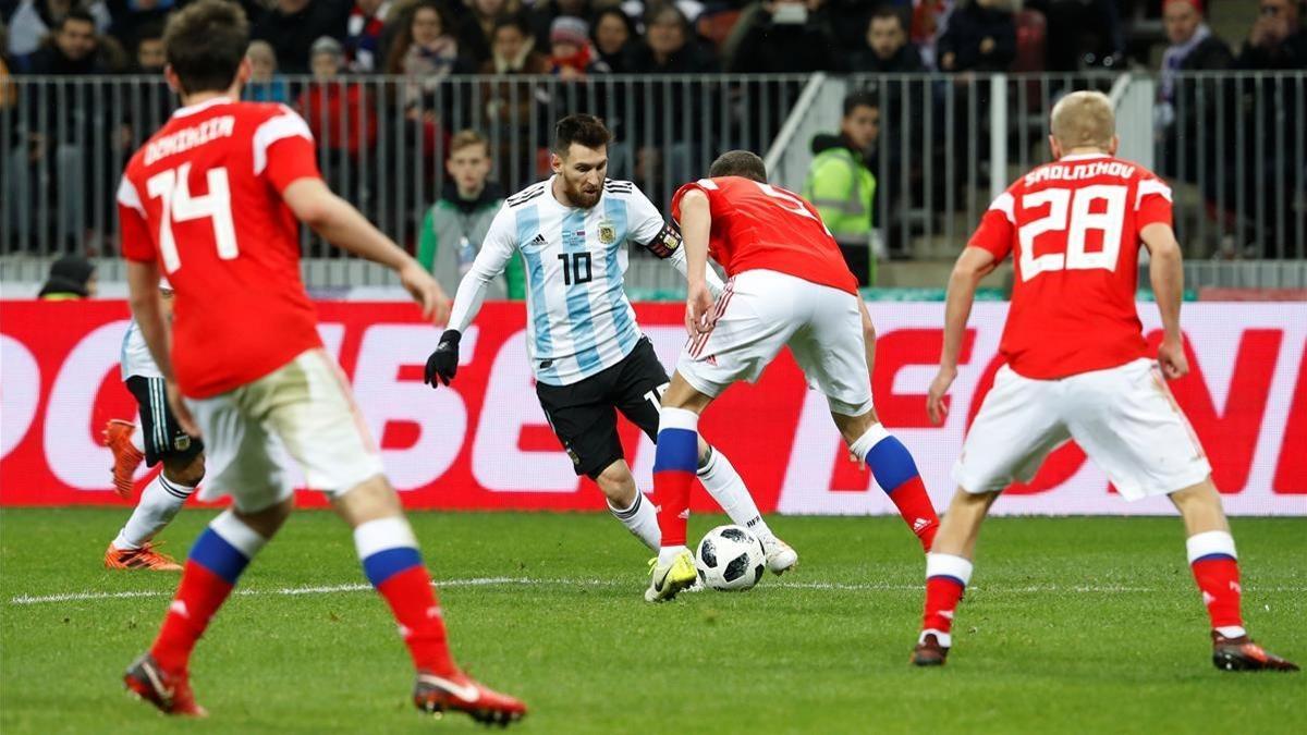 Messi, durante una acción del partido.