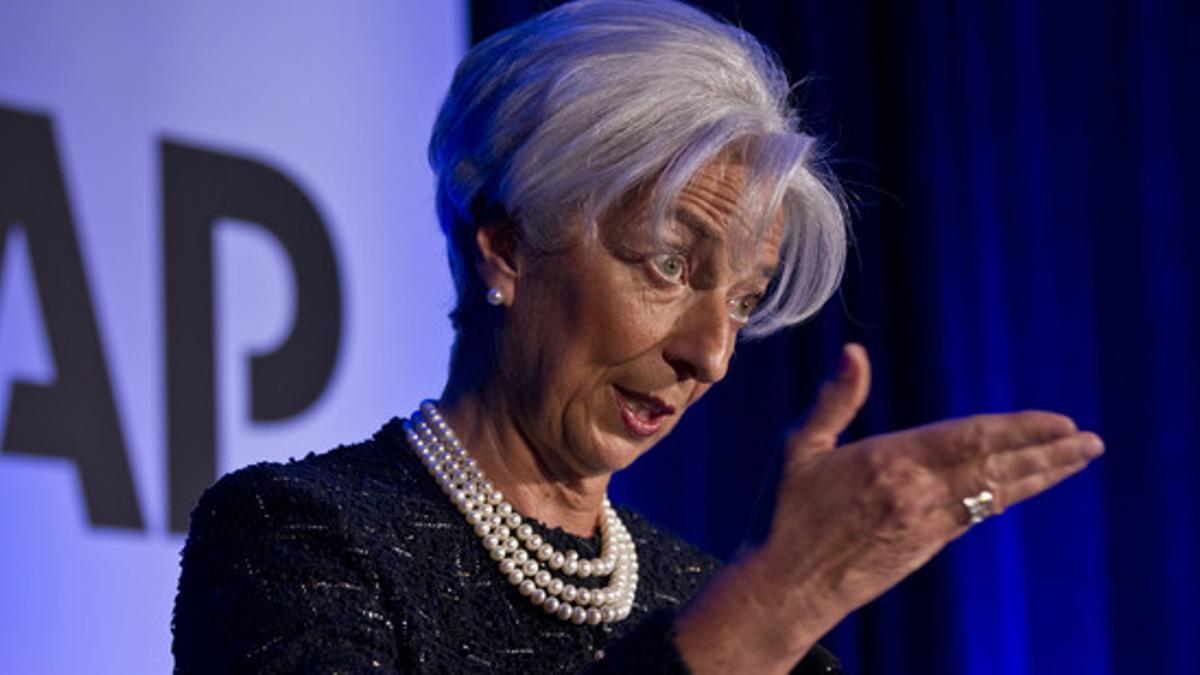 La directora del FMI, Christine Lagarde, durante un acto organizado por la agencia AP, el martes en Washington.