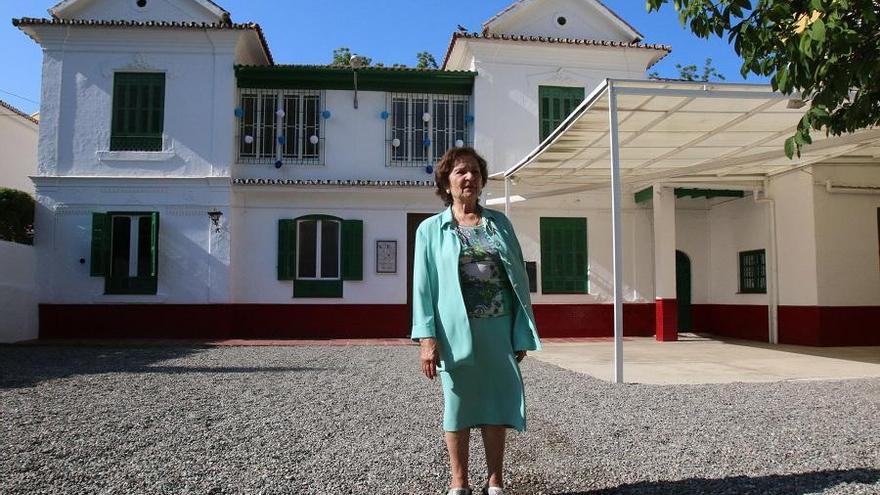 Lola Romero, en el Colegio San Luis Gonzaga, en 2015.