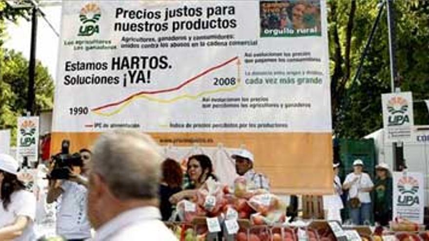 Los agricultores piden que se cubran los costes de producción de sus productos