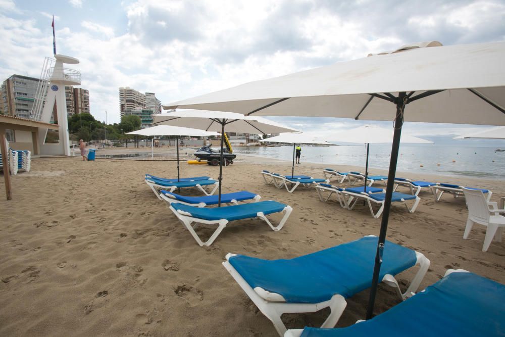 Daños en la playa de la Albufereta