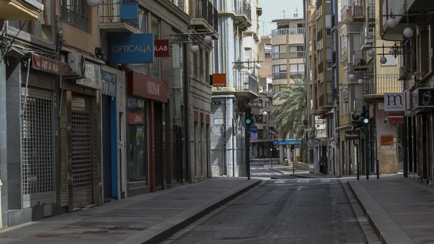 Calles vacías en Elche por el confinamineto