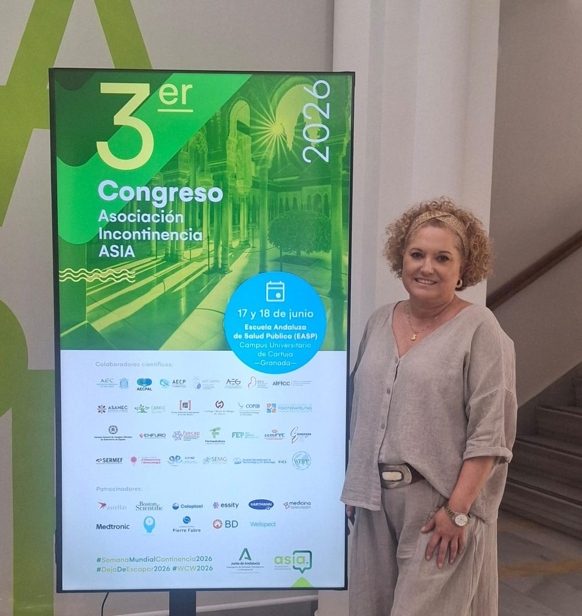 Alma Rodríguez, delegada de ASIA (Asociación Incontinencia) en A Coruña, esta semana, en el III Congreso de Pacientes de Incontinencia, en Granada.